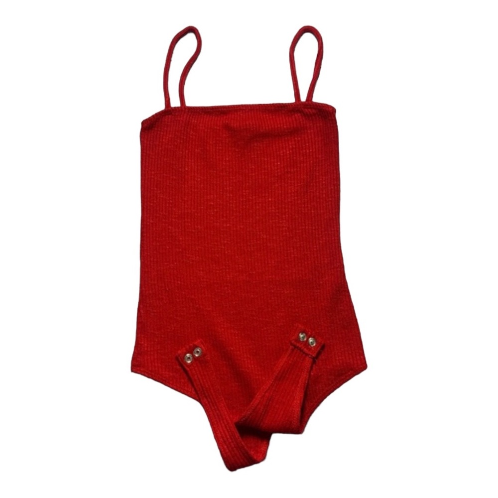 POPULAR 21 Rib Square Neckline Bodysuit